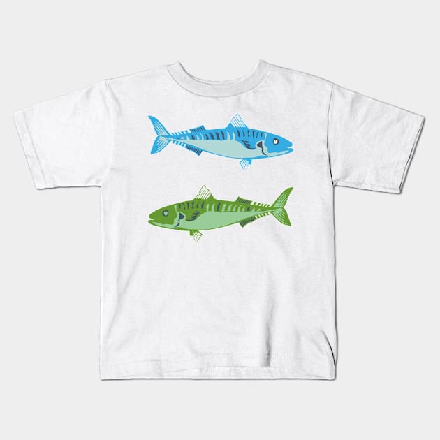 barracuda fish color Kids T-Shirt by asepsarifudin09